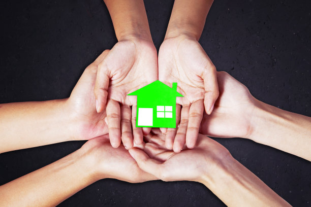 阖家幸福的手捧着房子的象征图片下载