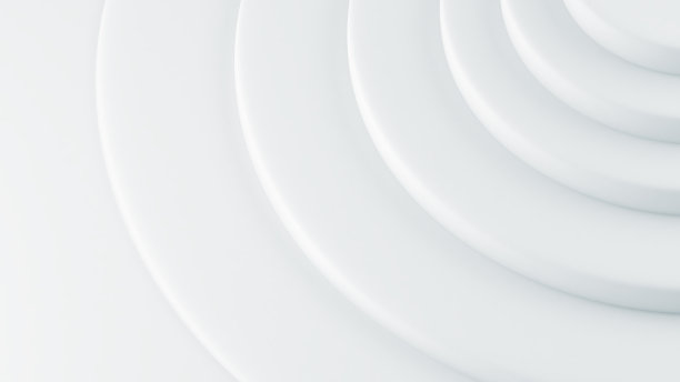 极简主义抽象白色背景与圆圈，3d插图图片下载