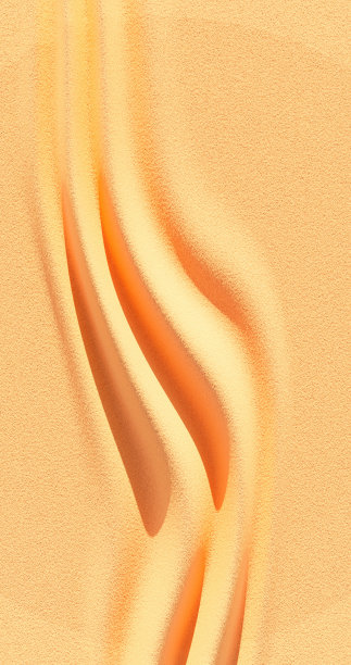 3 d渲染。黄沙纹理，有波浪状沟壑。夏天的背景。图片下载