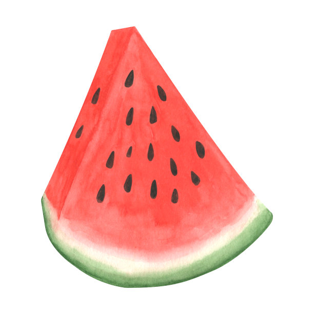 水彩西瓜剪纸，夏天成熟的水果，西瓜派对图片下载