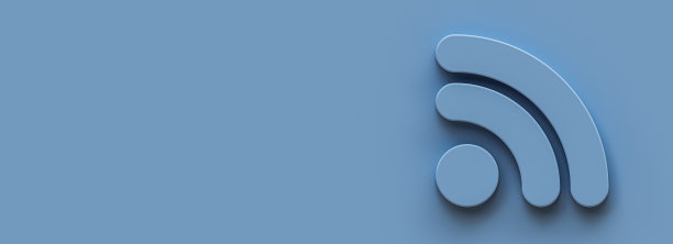 Wifi 3d图标在柔和的蓝色背景，无线，web区域，技术互联网在线概念3d插图。图片下载