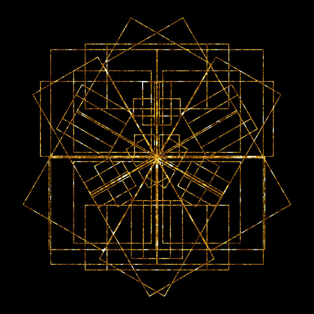 矢量孤立正方形与条纹和线金光闪闪图片下载