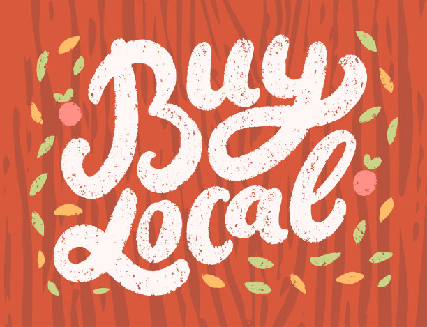 购买本地商品。矢量字体。图片下载
