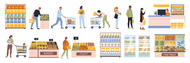 在超市的组合中图片下载