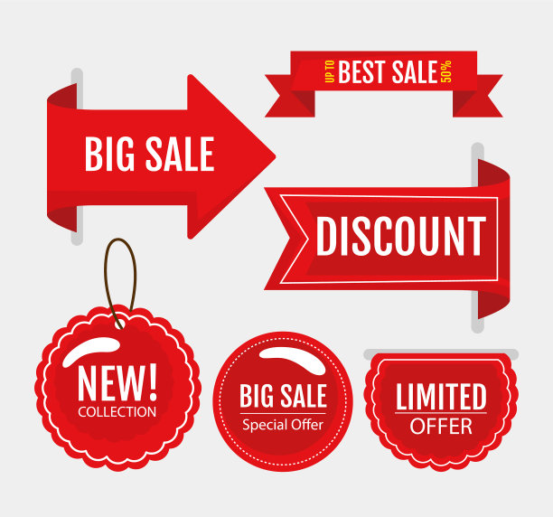红色销售标签图片下载