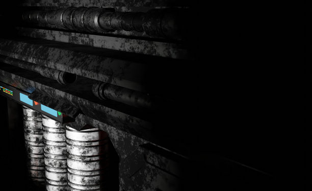 黑暗中的钢实验室控制室图片下载