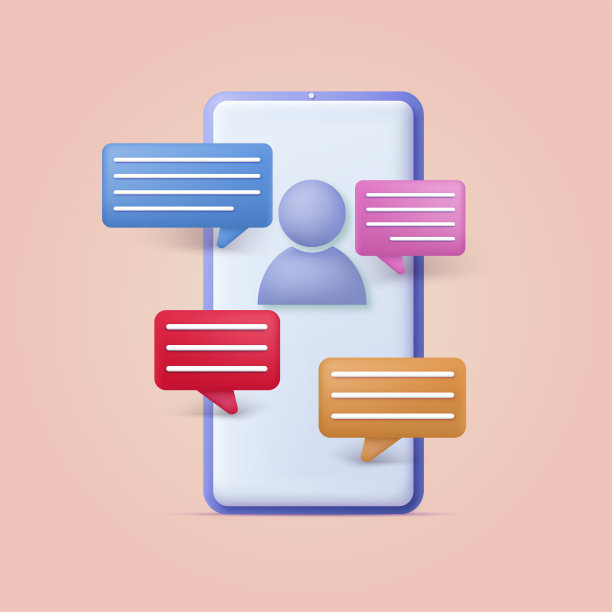 3d智能手机，语音泡泡，聊天概念。向量图片下载