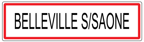 法国索恩河畔贝尔维尔市交通标志插图图片下载