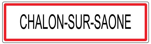 法国萨昂河畔沙隆市交通标志插图图片下载