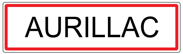 法国奥里亚克市交通标志插图图片下载