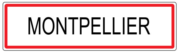 法国蒙彼利埃市交通标志插图图片下载