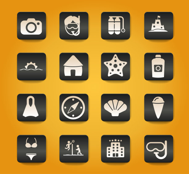 海滩上简单的图标图片下载