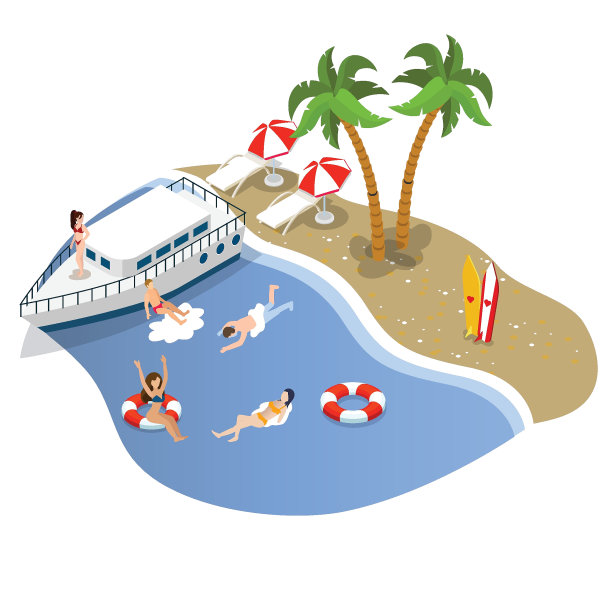 年轻人在沙滩上享受游泳的乐趣图片下载