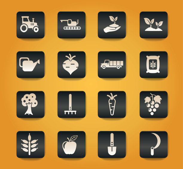 农业矢量黑色按钮图片下载