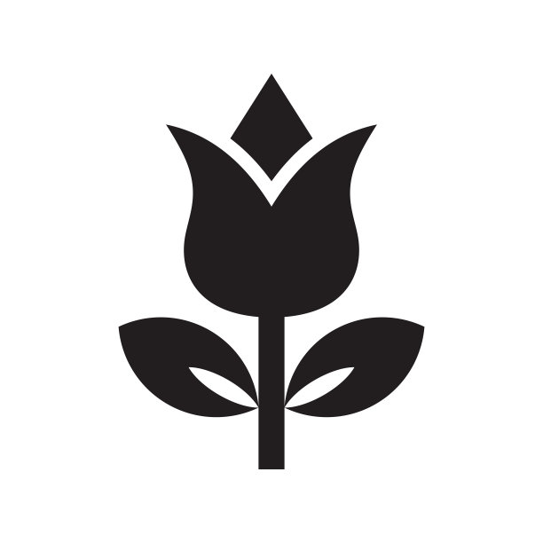 花图标矢量插图。郁金香剪影创意标志。最小的经典象征。植物概念简单的标志。黑色的颜色。设计元素。图片下载