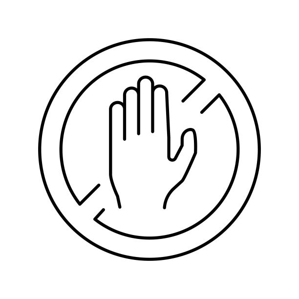 不要触摸划掉符号线图标矢量插图图片下载