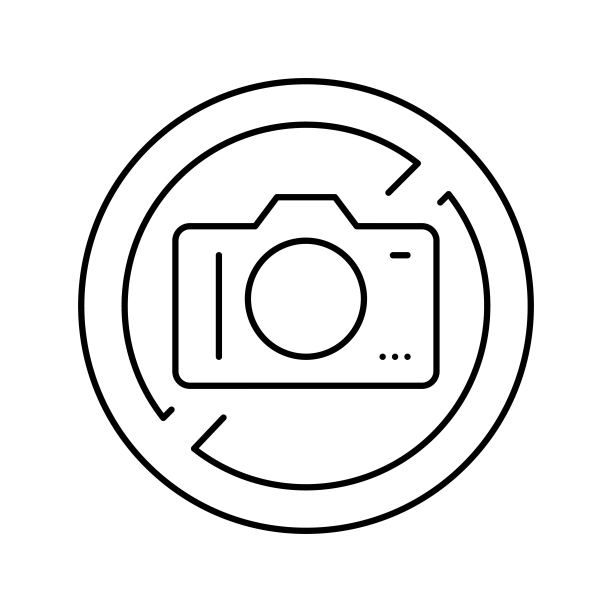 没有照片划掉标志线图标矢量插图图片下载