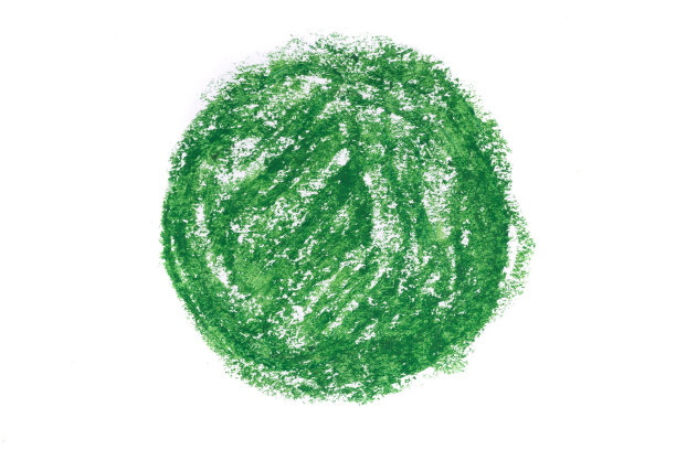 用油笔画的绿色圆圈孤立在白色背景上图片下载