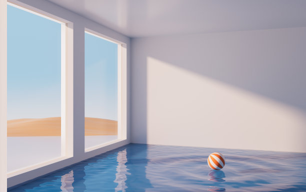 空水室，3d渲染。图片下载