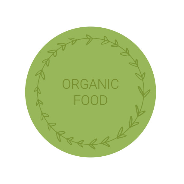 绿色环保标志。有机产品的圆形标签，无麸质。向量图片下载