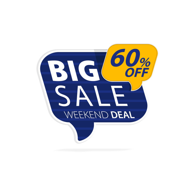 大减价徽章。平面颜色风格，矢量3d插图图片下载