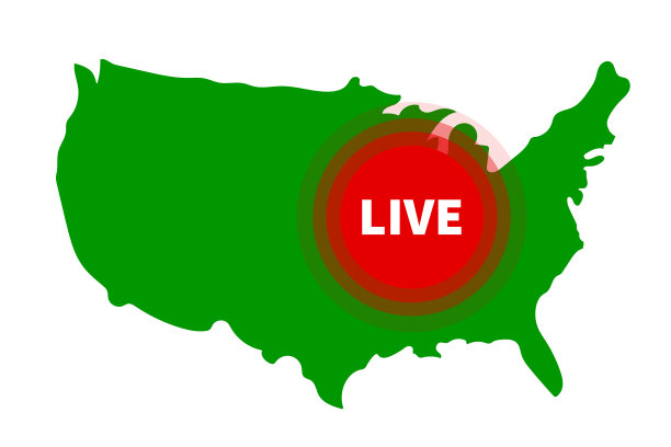 来自美洲的直播。直播。向量。图片下载