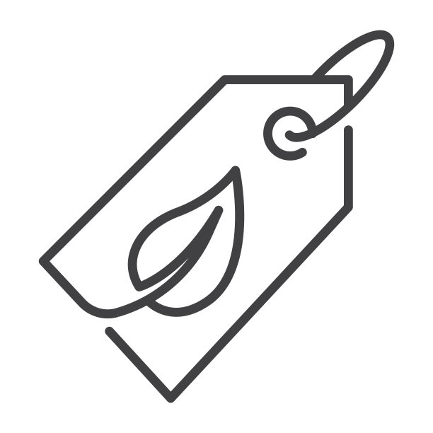 生态商店，打折叶，中草药商店。矢量轮廓图标模板图片下载
