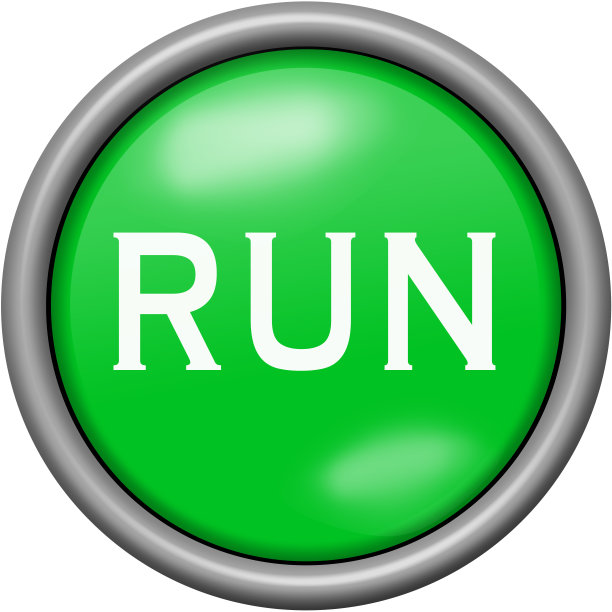绿色设计运行在圆形3D按钮图片下载