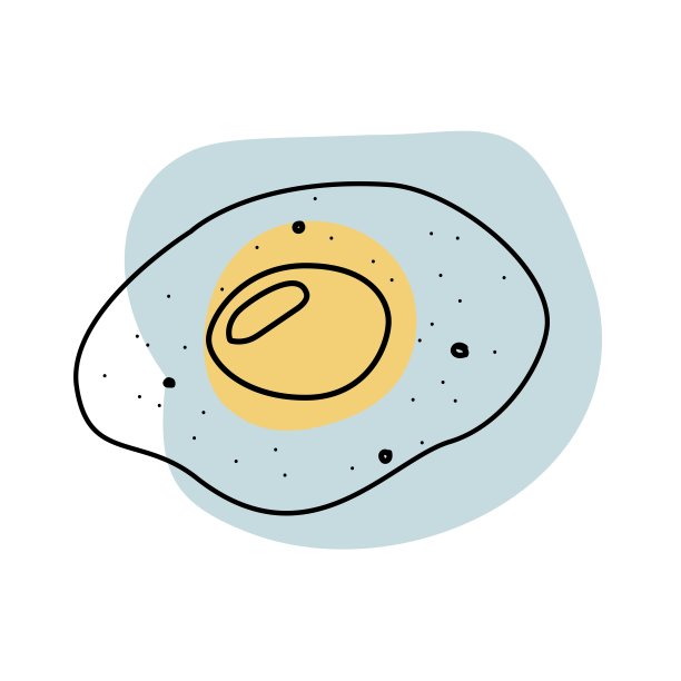煎蛋涂鸦图标矢量插图网页，厨房穿图片下载