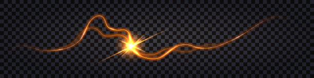 电闪雷鸣，具有放电冲击效果。黄色发光的裂纹，闪光爆炸。发光的电撞击碰撞。矢量插图，孤立的透明背景图片下载