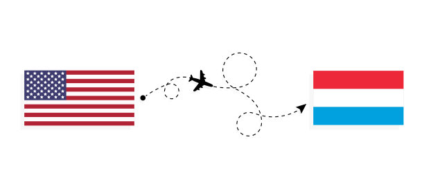 飞行和旅行从美国到卢森堡乘客机的旅行概念图片下载