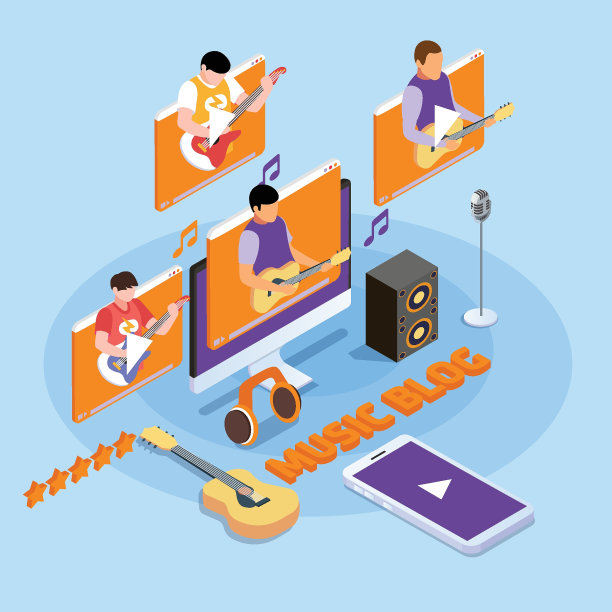 年轻人玩吉他在线等距3d图片下载