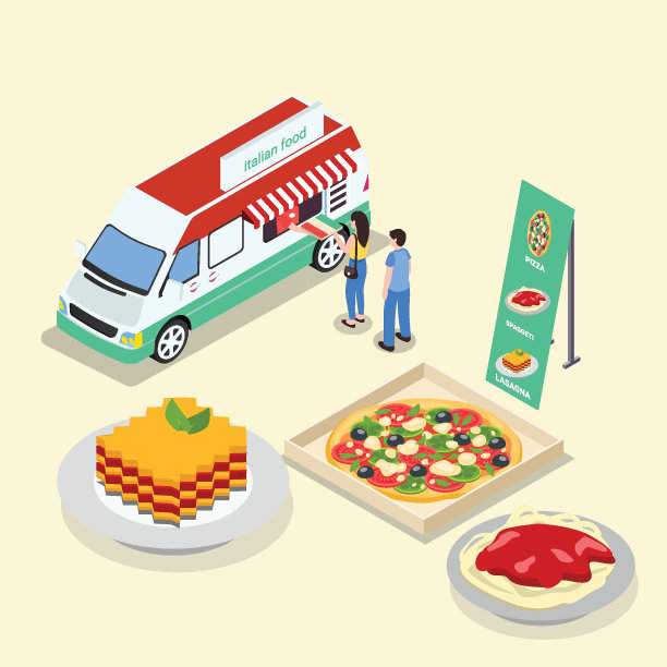 意大利餐车等距3d图片下载