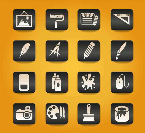 美术工具图标集图片下载