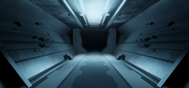 优雅的加密空间内部加密世界反乌托邦浅灰色未来背景实验实验室网页横幅或标题3D插图图片下载