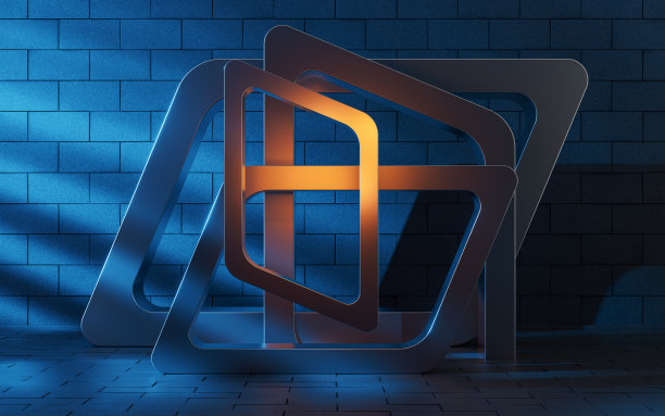 摘要菱形框架背景，三维渲染。图片下载