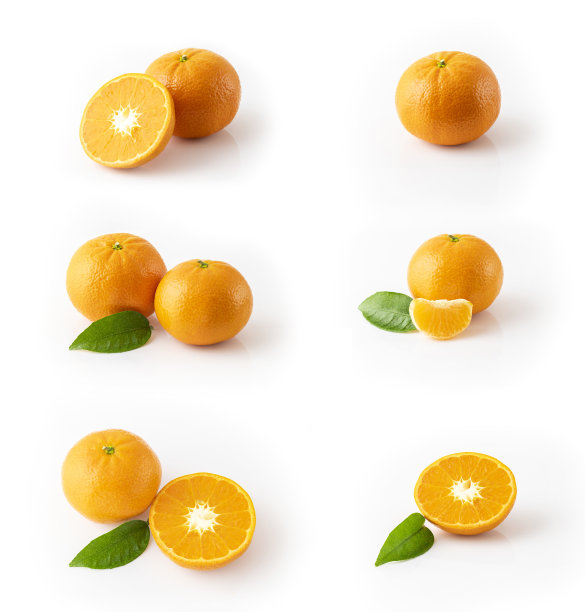 白色底色，桔红色，小柑橘色。集合图片下载