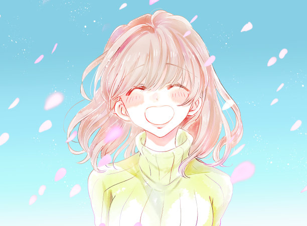 一个带着微笑的悲伤女孩图片下载