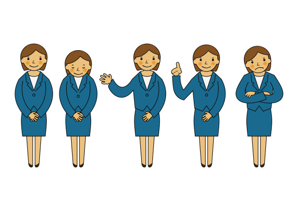 女商人插画合集。白底商务人士剪贴画图片下载