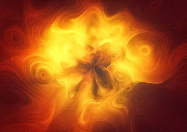 一个抽象的火焰在黑暗中旋转的插图图片下载