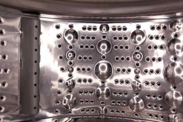 洗衣机滚筒是干燥和清洁特写。垫圈图片下载