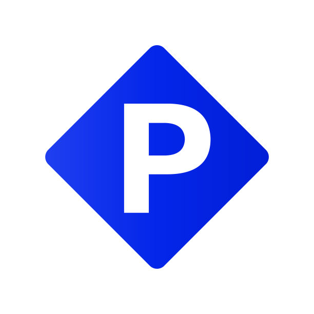 菱形的停车标志。一辆车停车。可编辑的矢量。图片下载