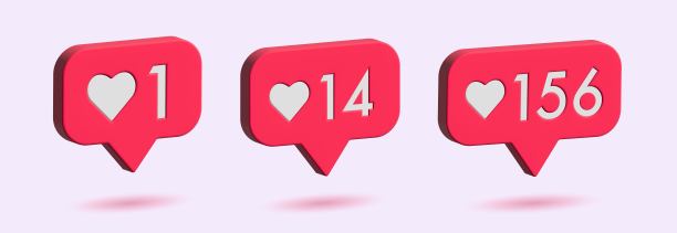喜欢3 d。喜欢的数字。社交媒体泡沫。喜欢泡沫图片下载