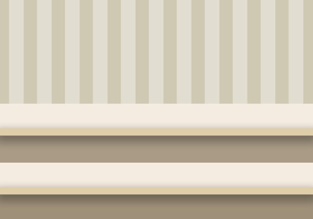 空木桌或工作台面，褐色墙壁上有光和影。产品显示模板。图片下载