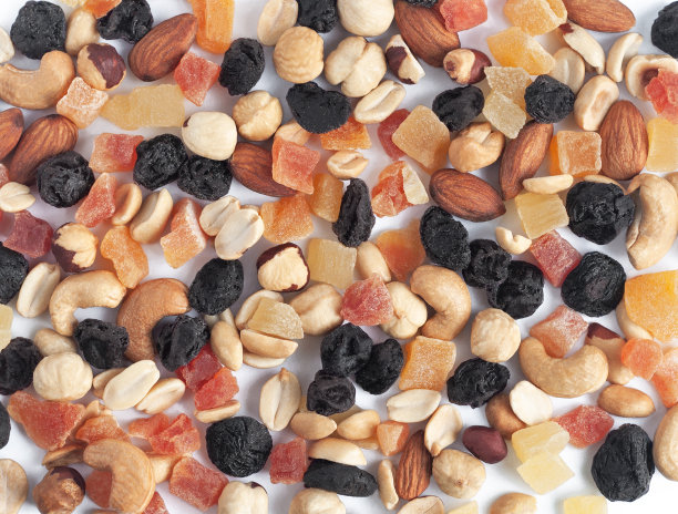 坚果和蜜饯水果图片下载