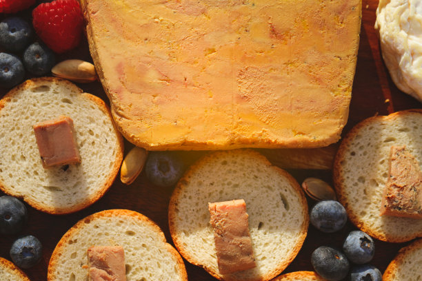 一盘鹅肝和面包图片下载