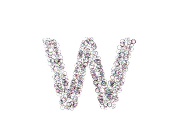 泡泡主题字体字母W图片下载