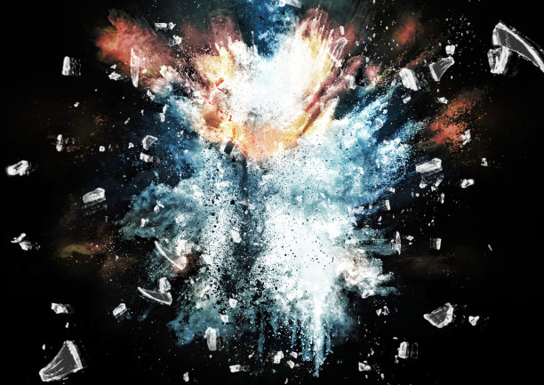 爆炸和分散碎片的插图背景图片下载