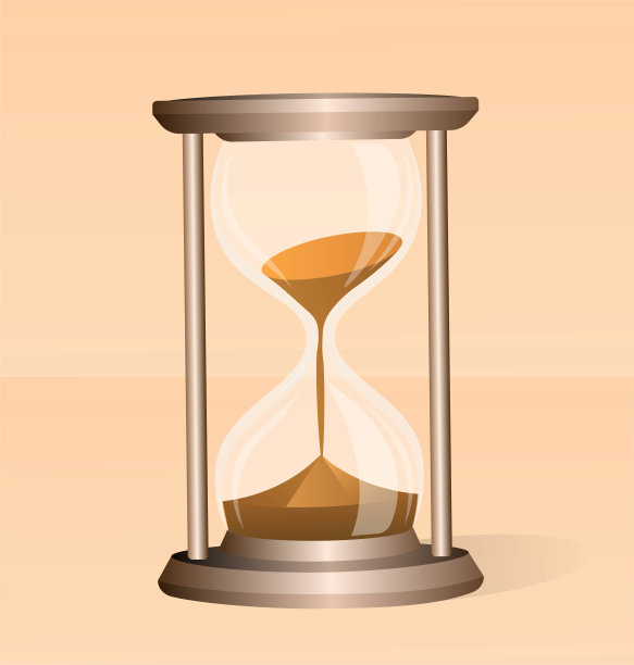 沙漏在米色背景图片下载