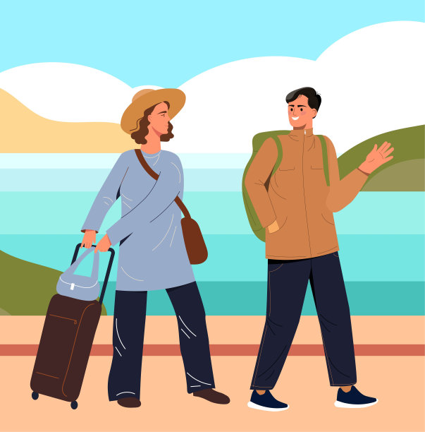 男人和女孩的旅行图片下载